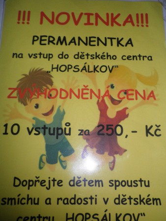 Hopsálkov, permanentky